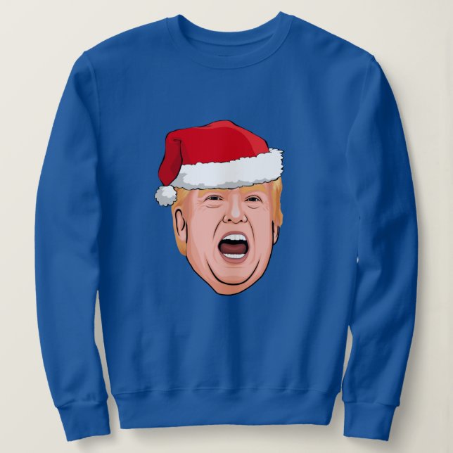 Angry Donald Trump Christmas Sweatshirt (Design Front)
