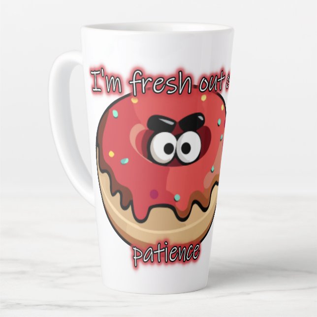 Angry Donut: Fresh out of patience Latte Mug (Left Angle)