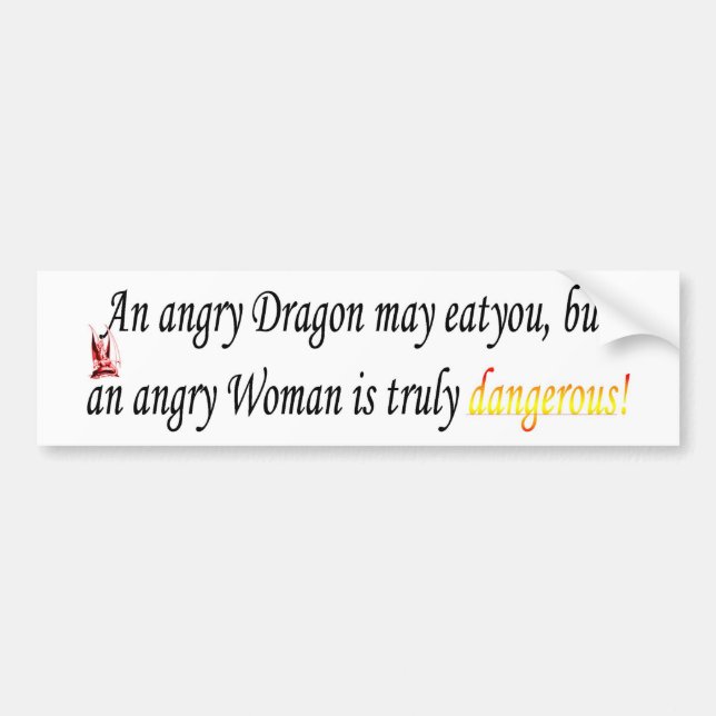 angry dragon bumper sticker (Front)