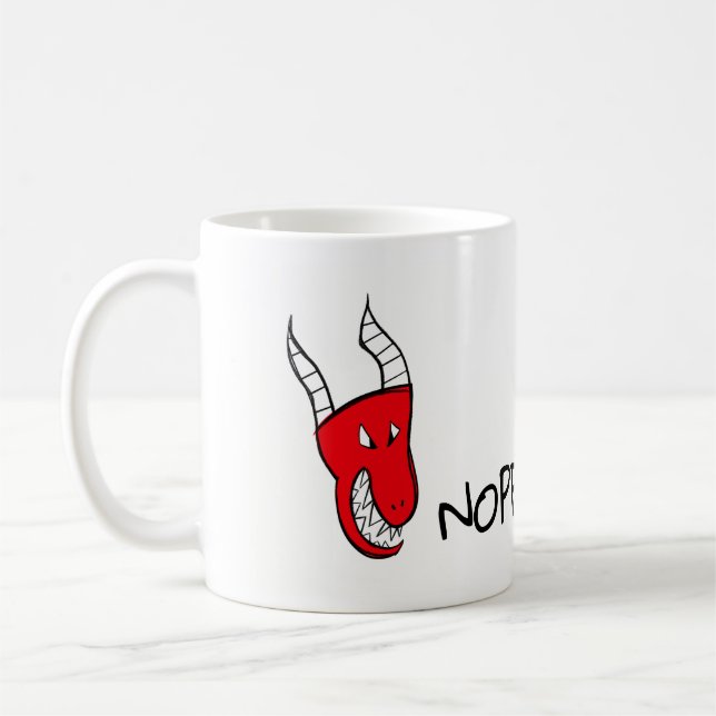 Angry Dragon Has A Heart Coffee Mug (Left)
