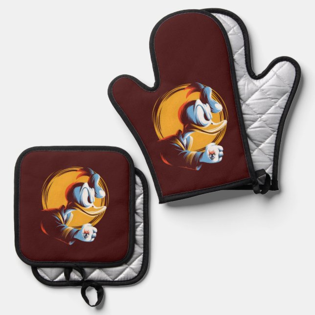  Angry Duck Oven Mitt & Pot Holder Set (Front/Back)