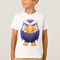 Angry Eagle Mascot – Fierce Purple cute Bird Kids