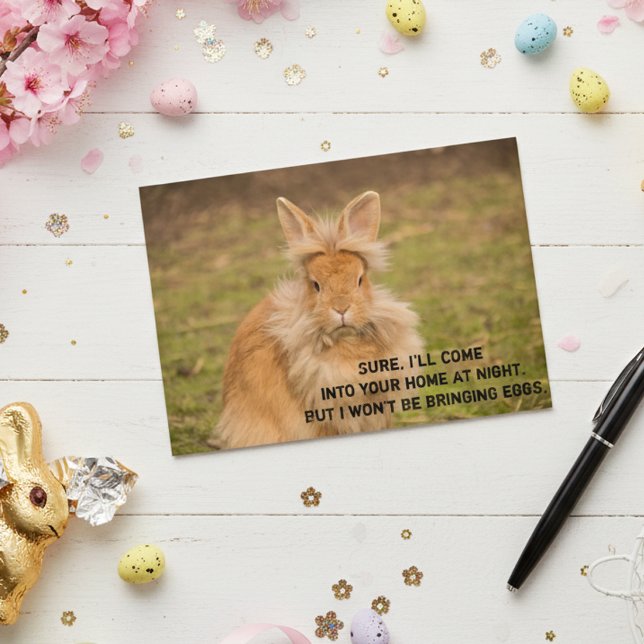 Angry Easter Bunny Funny Humour Greeting Card (Creator Uploaded)