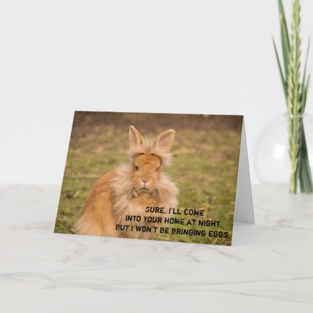 Angry Easter Bunny Funny Humour Greeting Card (Front)