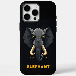 Angry Elephant Black iPhone 16 Pro Max Case