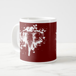 Angry Elephant in White Large Coffee Mug