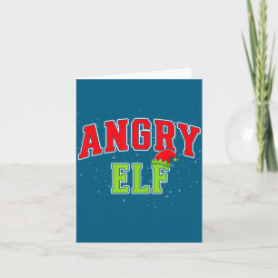 Angry Elf Christmas Family Matching Group Xmas  Card