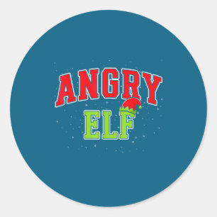 Angry Elf Christmas Family Matching Group Xmas Classic Round Sticker