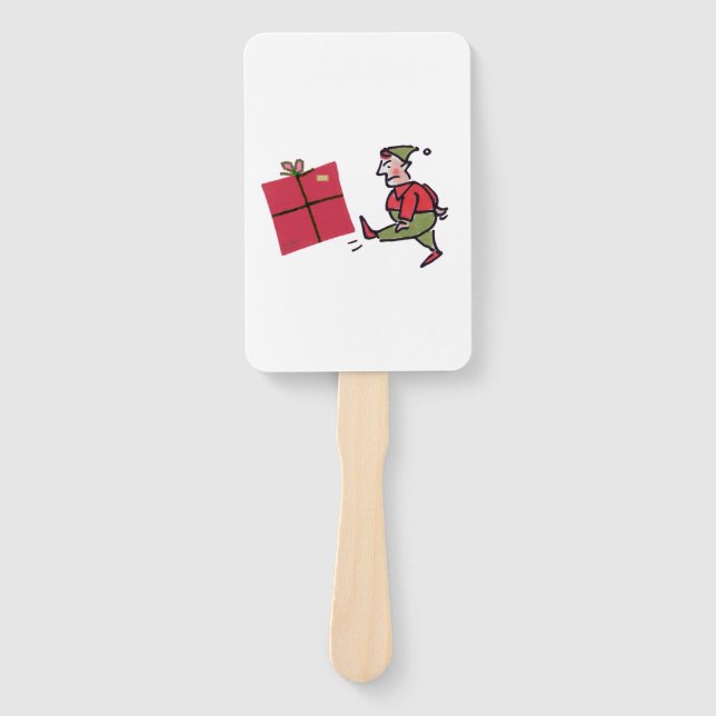 Angry Elf rectangle hand fans (Front)