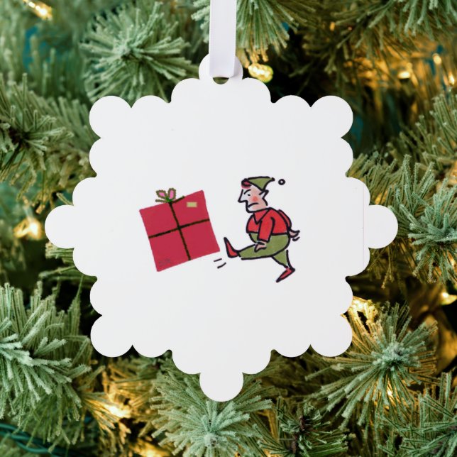 Angry Elf snowflake paper ornament (Insitu (Tree))