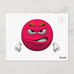 Angry emoticon postcard