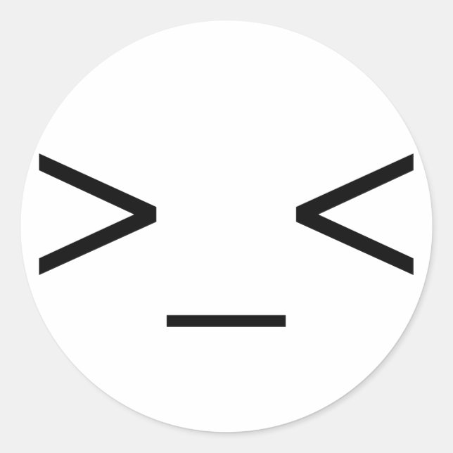 >_< Angry Emoticon Stickers (Front)
