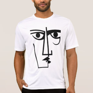 Angry Eyes Expression Abstract Woman Face Line Ar T-Shirt