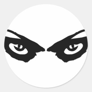 angry eyes icon classic round sticker
