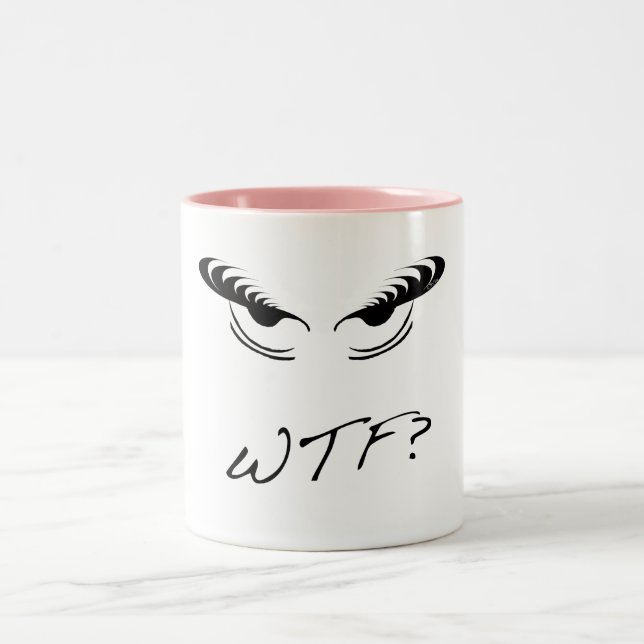 Angry Eyes - WTF? Two-Tone Coffee Mug (Center)