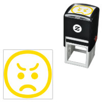 Angry Face Cute Adorable Minimalist Line Art Emoji