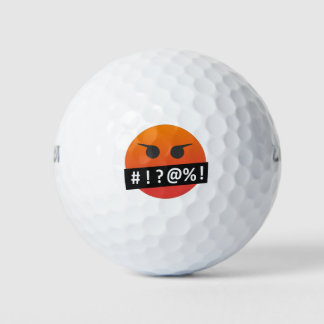 Angry Face Emoji Golf Balls