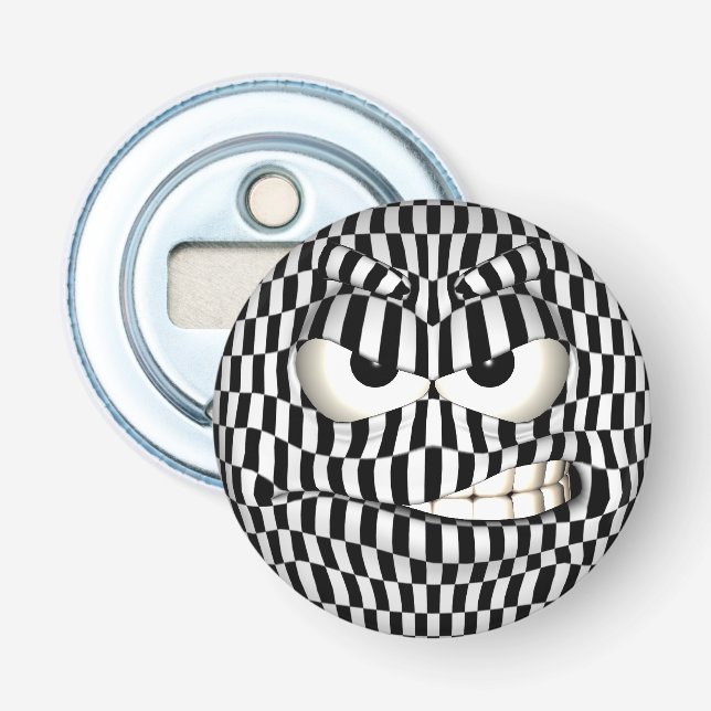 Angry Face Emoticon Bottle Opener (Front)
