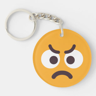 Angry Face Express Yourself Editable Colours Emoji Key Ring