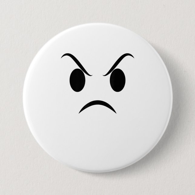Angry Face Halloween Grumpy Outrage Emojis 7.5 Cm Round Badge (Front)