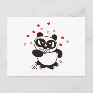 Angry Face Panda 32 Postcard
