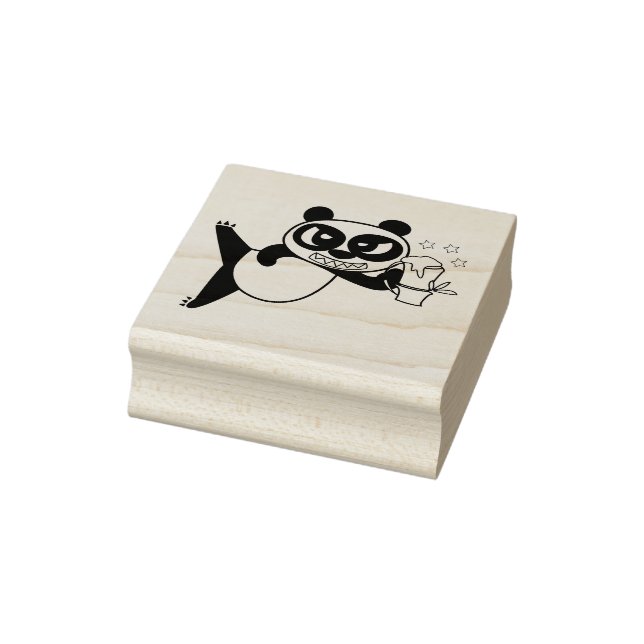 Angry Face Panda cheer up Rubber Stamp (Stamp)