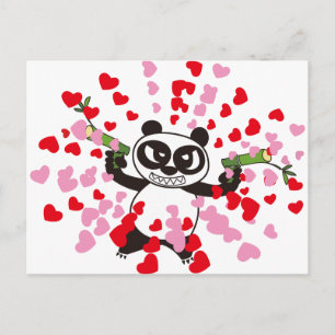 Angry Face Panda Loves Postcard