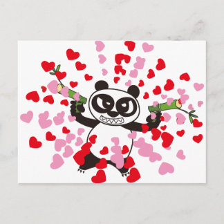 Angry Face Panda Loves Postcard