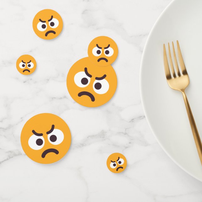 Angry Face Passive Aggressive Editable Colour Emoj Confetti (Group)