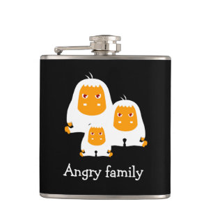 Angry family Monkeys design Hip Flask