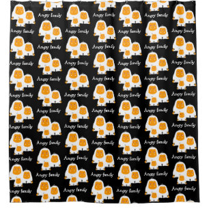 Angry family Monkeys design T-Shirt Bath Mat Shower Curtain