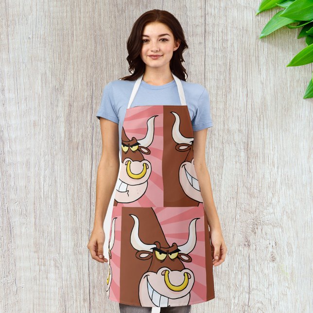 Angry Fierce Bull Mascot with Nose Ring  Apron (Creator Uploaded)