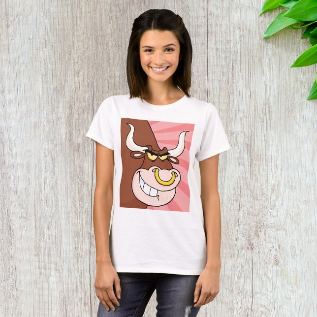 Angry Fierce Bull Mascot with Nose Ring  T-Shirt (Creator Uploaded)