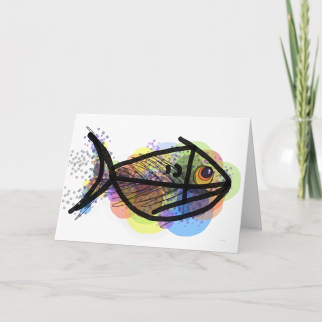 ANGRY FISH GREETING CARD (Front)