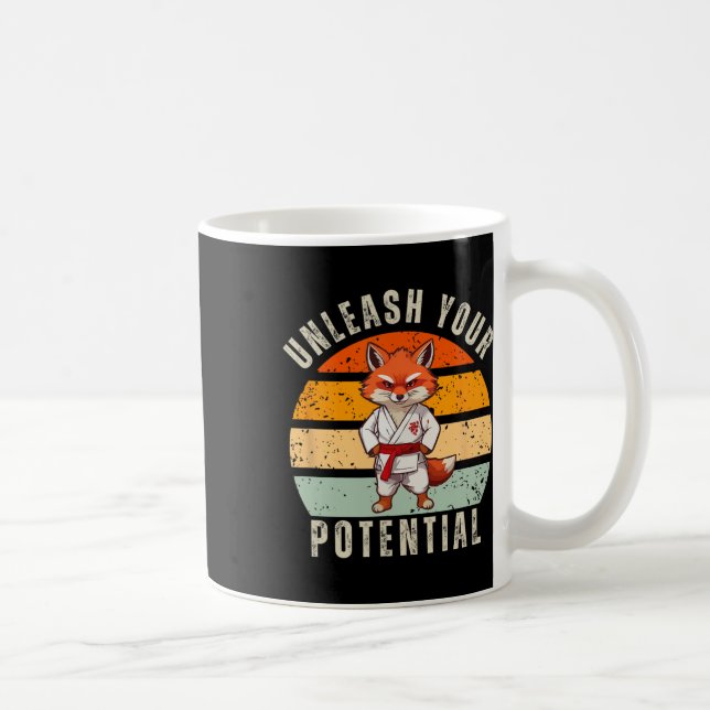 Angry Fox Japanese Self Defence Karate Retro  Coffee Mug (Right)