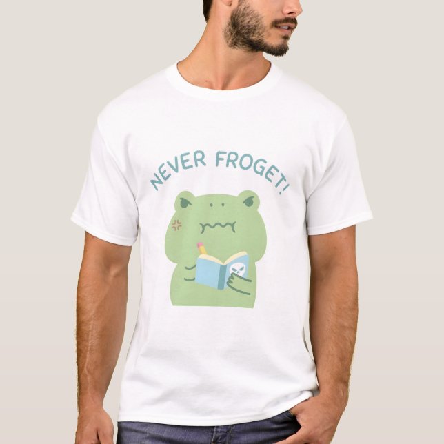 Angry Frog Never Froget Revenge Book T-Shirt (Front)