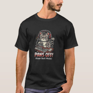 Angry Gamer Cat - Paws Off! T-Shirt