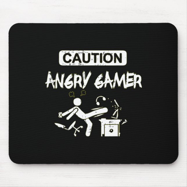 Angry Gamer Computer Funny Video Game Gift  Mouse Pad (Front)