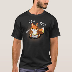 Angry Gamer Fox, Kawaii Funny Cute Gaming Design T-Shirt