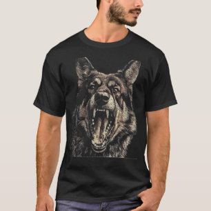 Angry German Shepherd Vintage Style T-Shirt