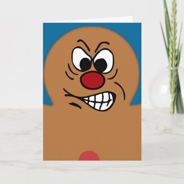 Angry Gingerbread Man Cookie Holiday Card (Front)