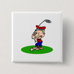 Angry Golfer 15 Cm Square Badge