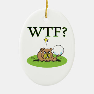 Angry Gopher Ceramic Tree Decoration