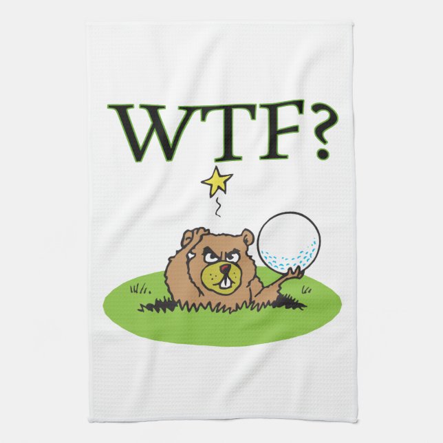 Angry Gopher Tea Towel (Vertical)