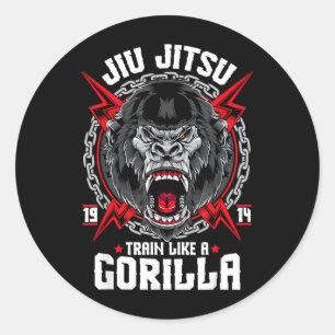 Angry Gorilla Brazilian Jiu Jitsu Classic Round Sticker