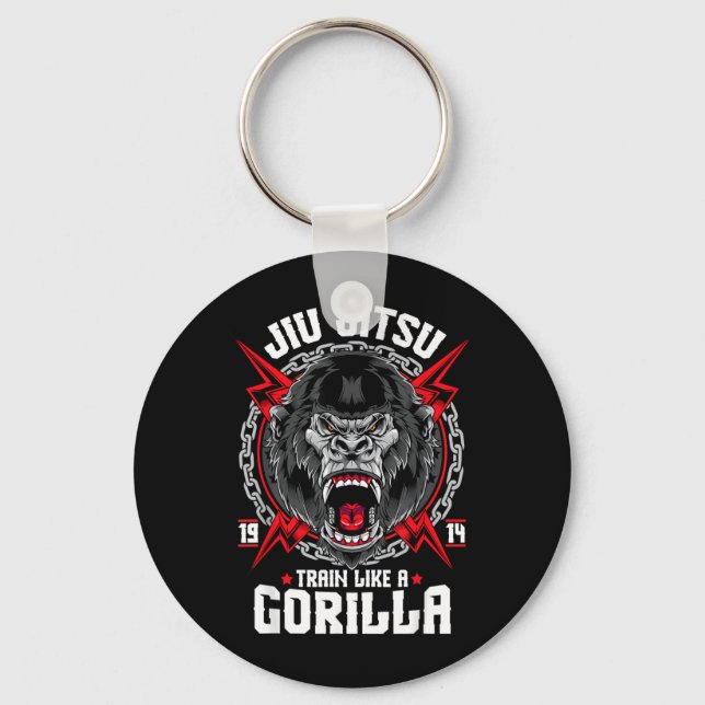 Angry Gorilla Brazilian Jiu Jitsu Key Ring (Front)