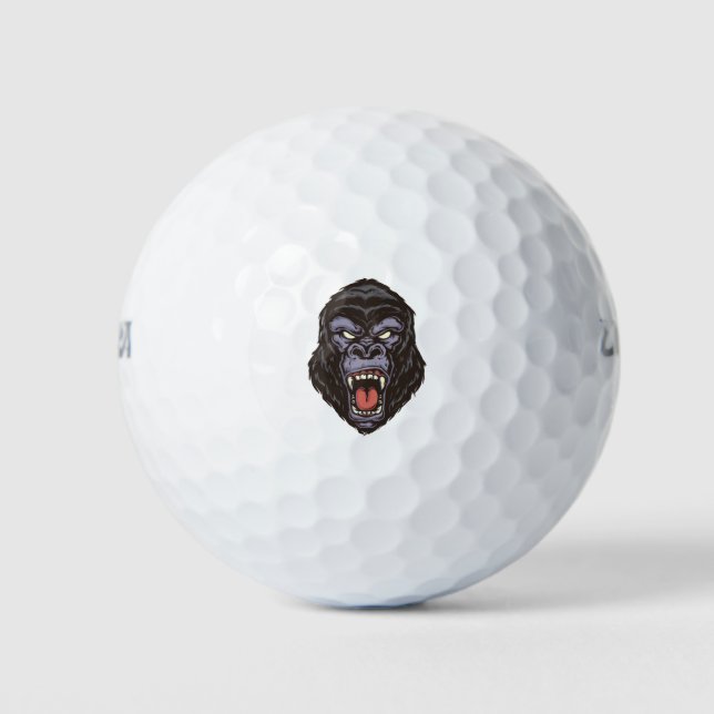 Angry Gorilla head Golf Balls (Front)