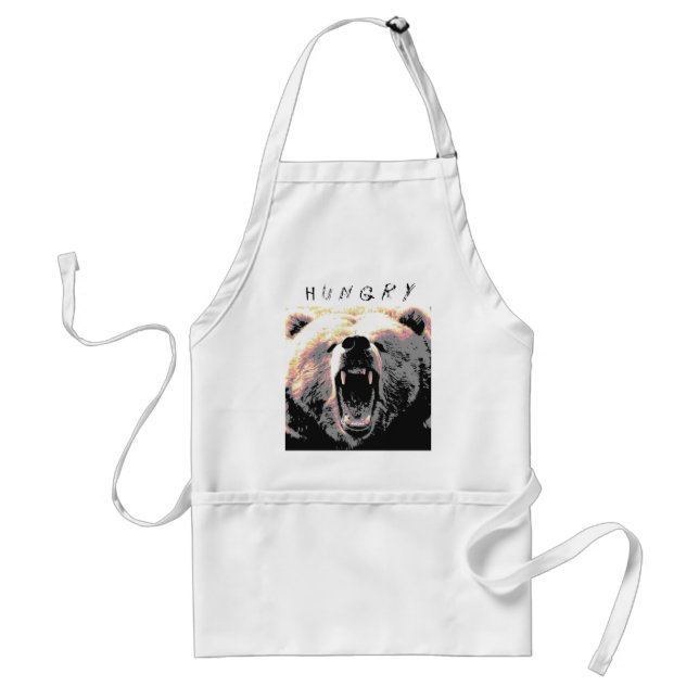Angry Grizzly Bear is... H u n g r y Standard Apron (Front)