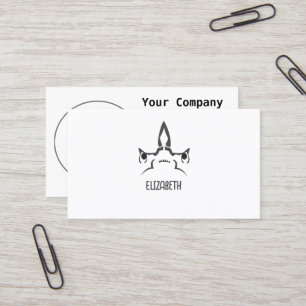 Angry Hammerhead Shark Line Art Business Card