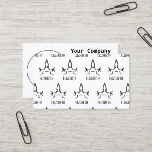 Angry Hammerhead Shark Line Art Business Card